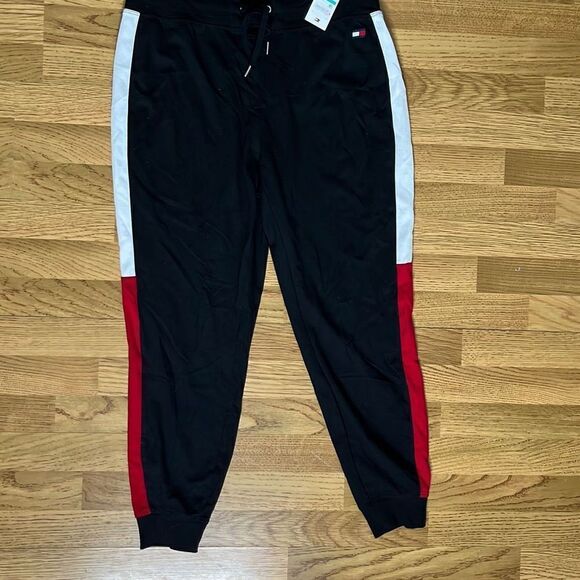 Tommy Hilfiger Womens Jogger Pants Elastic Waist Sportswear Black Size 0X NWT - Picture 1 of 12